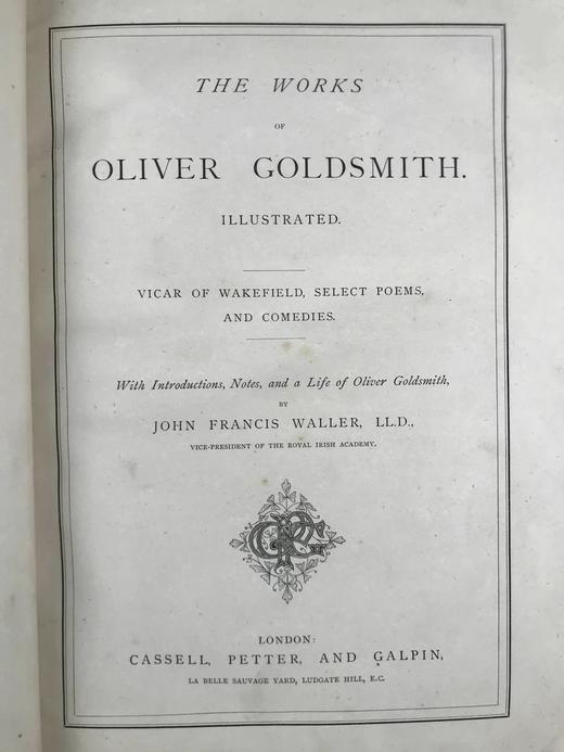 约19世纪后期 戈德史密斯作品集 约百幅插图 真皮精装16开 商品图2