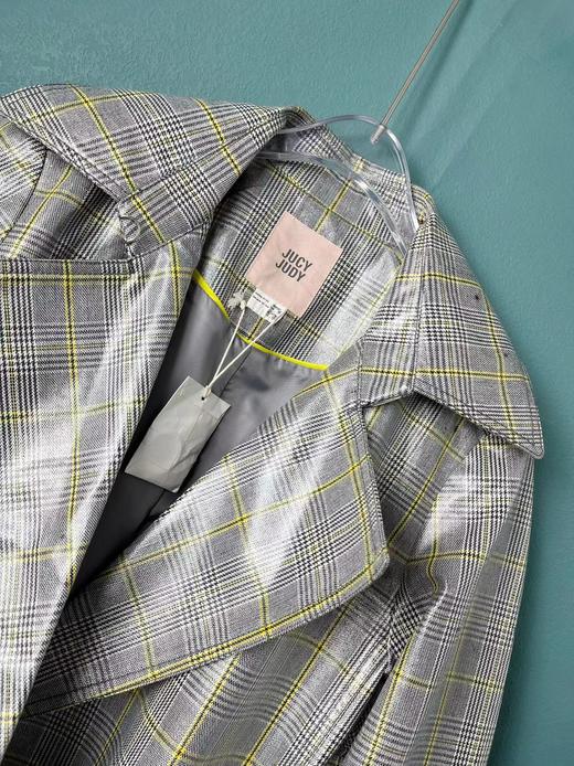 八一  J1-1 JUCY JUDY 韩版格子长款风衣外套 JSCA728A 商品图4