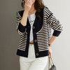 条纹针织开衫，外搭短款女士毛衣外套CC-CC-26-7001 商品缩略图2