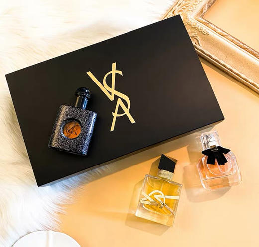 YSL/圣罗兰香水中样三件套 (黑鸦片7.5ml+反转巴黎7.5ml+自由之水7.5ml)效期28年外包装盒轻微磨损 商品图1