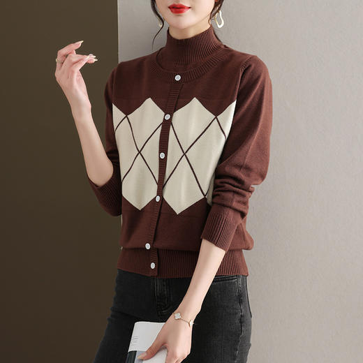 CC-66-5048假两件毛衣女半高领打底衫【优】 商品图1