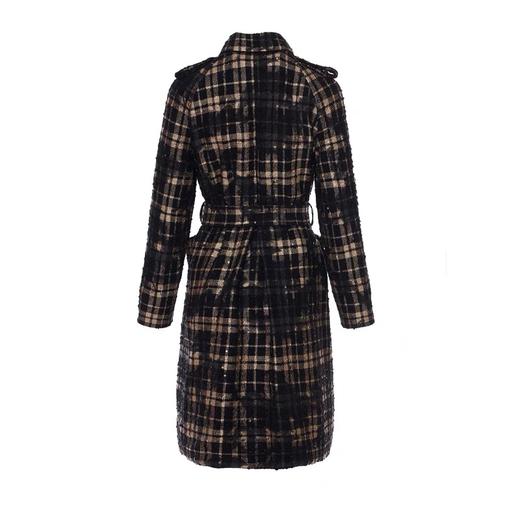 黑金格纹风衣外套 商品图0