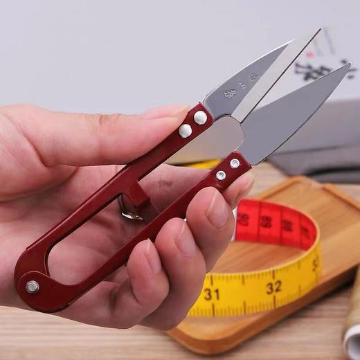 张小泉小纱剪修剪线头小剪刀十字绣U型剪碳钢弹簧纱剪刀线剪1把 商品图2