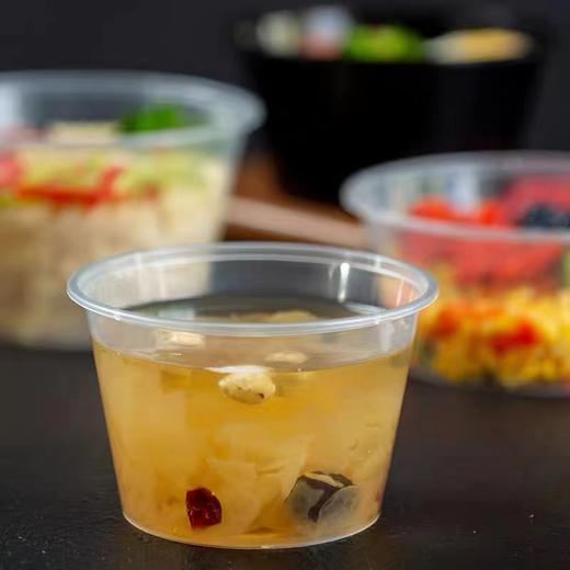 圆形500ml一次性餐盒塑料饭盒透明外卖打包盒快餐盒圆碗汤碗带盖 商品图3