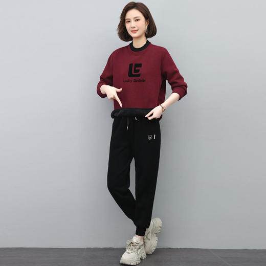 加绒运动套装时尚休闲，洋气减龄冬季加厚卫衣两件套HR-WJ22539 商品图0