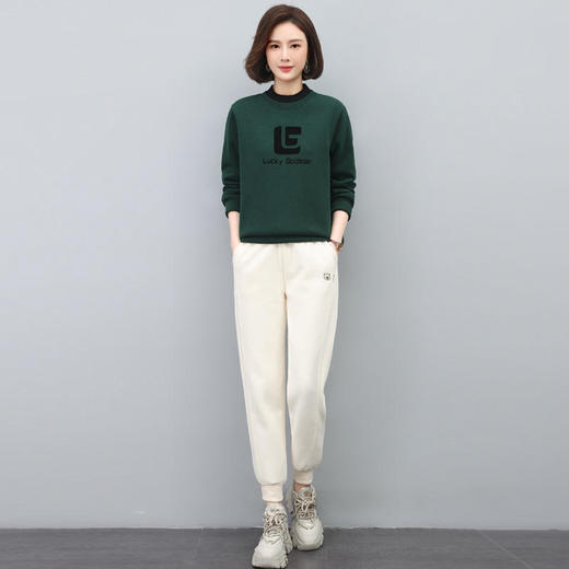 加绒运动套装时尚休闲，洋气减龄冬季加厚卫衣两件套HR-WJ22539 商品图3