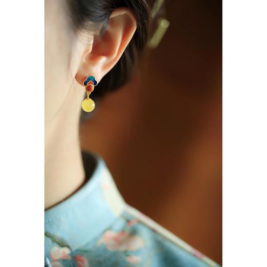 古法金蜜蜡新宫廷复古耳环 商品图1