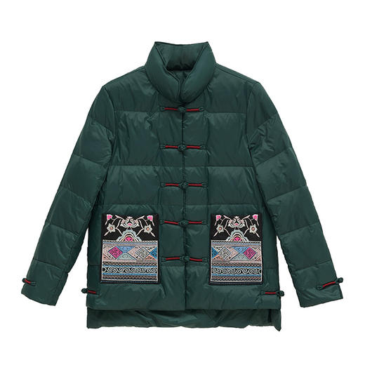中式刺绣盘扣羽绒服时尚洋气加厚小个子短款外套HR-WG98769 商品图4