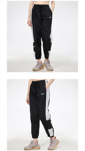 耐克 Nike耐克女裤2022秋季新款运动裤休闲裤透气黑色宽松长裤DC0041 DC0041-010