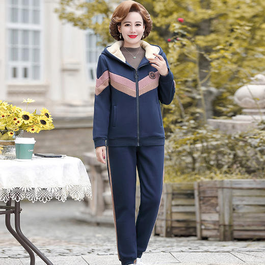 妈妈装运动服，加绒加厚卫衣两件套MC-ym090-2129 商品图5