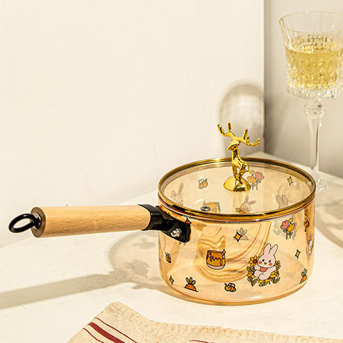 带盖可明火电陶炉加热奶锅高硼硅耐高温玻璃碗家用耐热玻璃 商品图5