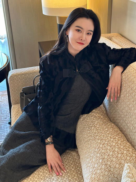 DUO智仙生 梦里踏雪新中式进口醋酸皮草收腰复古外套 商品图2