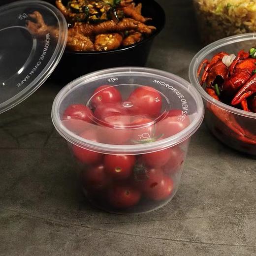 圆形500ml一次性餐盒塑料饭盒透明外卖打包盒快餐盒圆碗汤碗带盖 商品图4