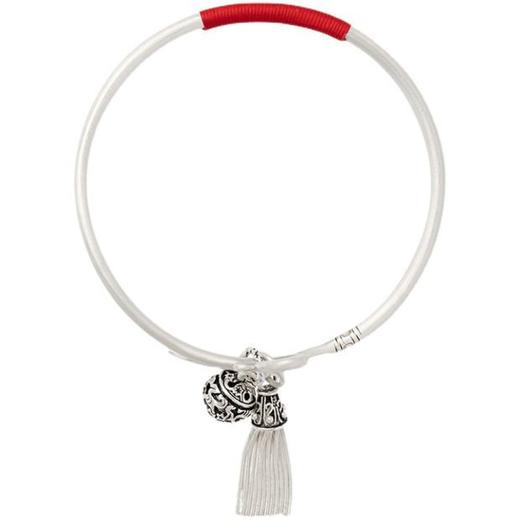 脚镯女古风脚链复古雕刻花纹流苏吊坠开口可调节脚环 商品图4