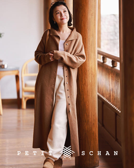 PETIT SCHAN小闪 CLO#173 city chatter 絮语 秋冬高端针织系列羊毛羊绒经典长开衫针织外套 商品图8