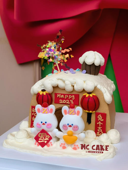 兔子新年小屋造型蛋糕 商品图0