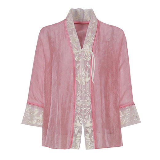 改良汉服新中式，复古文艺禅意唐装茶服开衫上衣外披OG-6027 商品图4