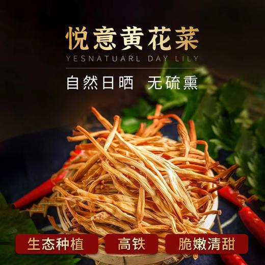 悦意干黄花菜200克/袋 生态种植 自然日晒 无硫熏 商品图0