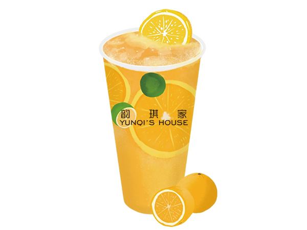 满杯橙意茶