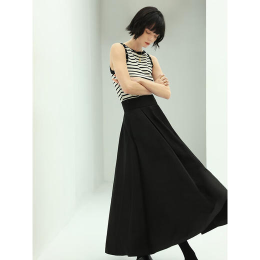 COCOBELLA黑色捏褶蓬松大摆半身长裙女高腰遮胯OL伞裙HS89 商品图2