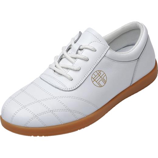 信诺头层牛皮透气太极鞋男女春秋款真皮功夫鞋散步中老年白色皮鞋23C1666-2 商品图3