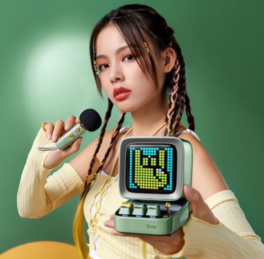 Divoom点音ditoomic像素K歌蓝牙音响像素复古小音箱蓝牙K歌麦克风音响一体唱歌话筒女礼物 商品图1