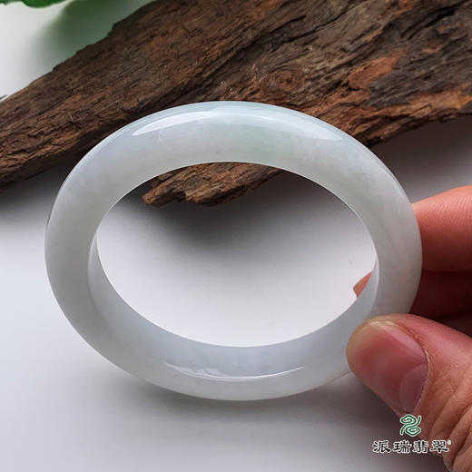 派瑞翡翠 翡翠手镯 糯种 白色 商品图2