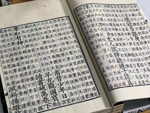 《新刊校定集注杜诗》，唐 杜甫著，据宋理宗宝庆元年广东漕司刊本，全套四函，共36卷24册，尺寸为30cm*20.3cm*30cm, 用纸分两种，分别为桑皮纸与手工宣，定价18800元，限 商品图9