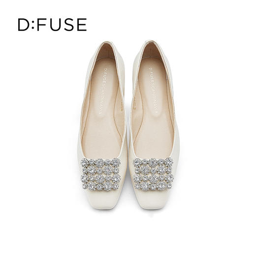 D:FUSE/迪芙斯2023春季新款羊皮方头花形饰扣平底单鞋女DF31111025 商品图5