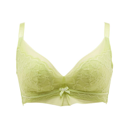 都市丽人自然舒适常规内衣B杯薄3/4杯蕾丝文胸三排软钢圈LB32A1 商品图3