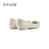 D:FUSE/迪芙斯2023春季新款羊皮方头花形饰扣平底单鞋女DF31111025 商品缩略图4