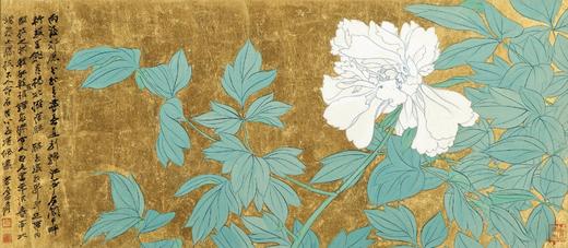 张大千艺术版画｜金笺牡丹 30*68cm/1.82平尺 商品图2