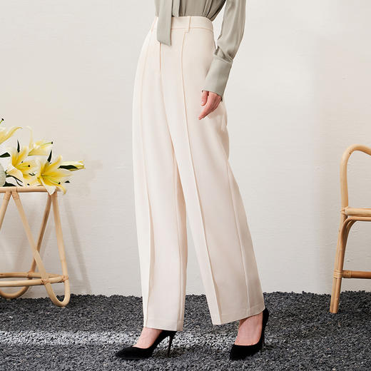 EITIE爱特爱春季新款通勤百搭高腰显瘦直筒职业裤子6905609 商品图1