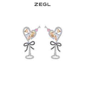 ZEGL设计师宴会系列爱心蝴蝶结耳环女小众设计感耳钉银针秋冬耳饰