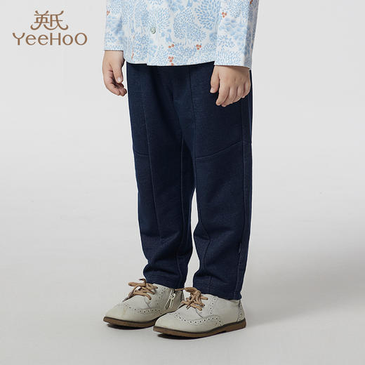 英氏童装儿童长裤春季男童女童牛仔蓝裤子宝宝休闲裤 商品图0