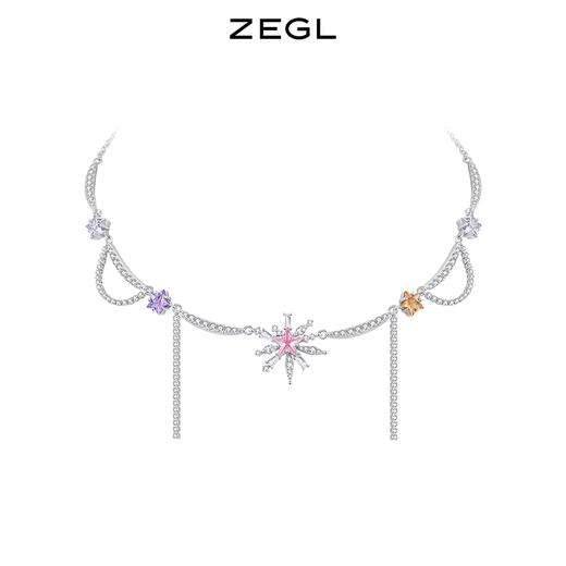 ZEGL设计师宴会系列烟花项链女生轻奢小众高级设计感锁骨链配饰品 商品图0