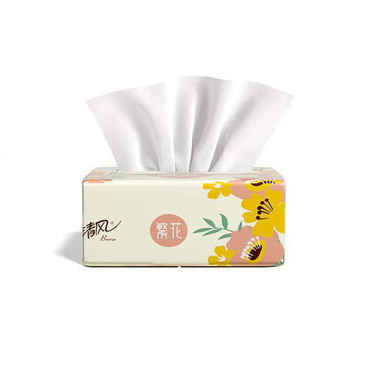 清风繁花系列3层100抽6连包软抽纸 商品图4