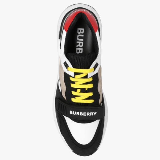 BURBERRY 巴宝莉 男士格纹麂皮拼皮革休闲运动鞋 混色 8056918 A7026 商品图2