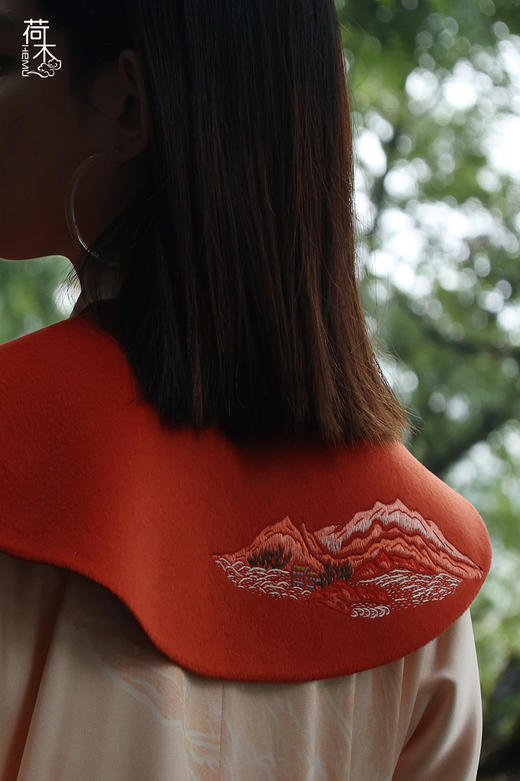 荷木HEMU丨知春·苏绣羊绒羊毛云肩 商品图3