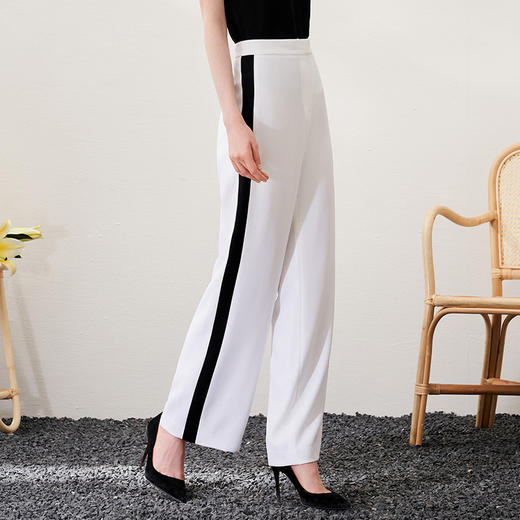 EITIE爱特爱春季新款气质通勤百搭显瘦高腰休闲直筒裤子6905607 商品图2