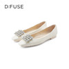 D:FUSE/迪芙斯2023春季新款羊皮方头花形饰扣平底单鞋女DF31111025 商品缩略图3