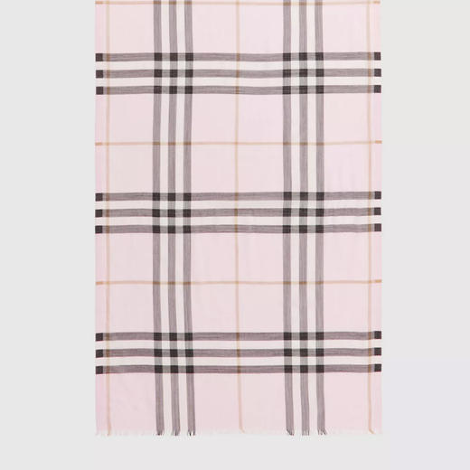 BURBERRY 巴宝莉 男女同款格纹丝毛混纺轻盈围巾 格子 8049340 B1017 商品图1