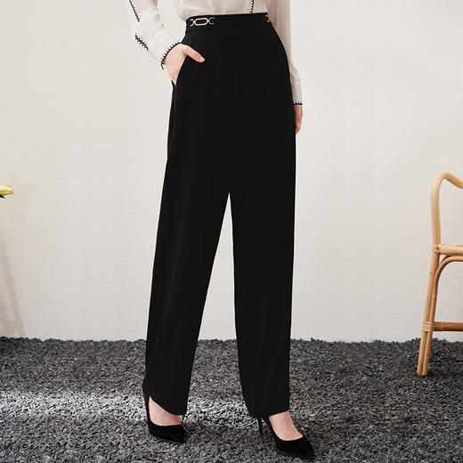 EITIE爱特爱春季新款通勤职业干练时尚显瘦西裤直筒长裤女裤子6905602 商品图8