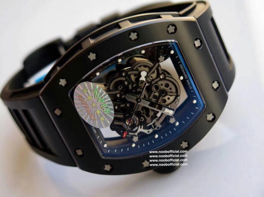 KV理查德米勒 RM 055 陶瓷腕表 经典酒桶造型表身 镂空立体设计 男士腕表，硅胶表带，自动机械机芯，透底 商品图14