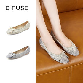 D:FUSE/迪芙斯秋季新品平底单鞋小方头芭蕾舞鞋DF31111020