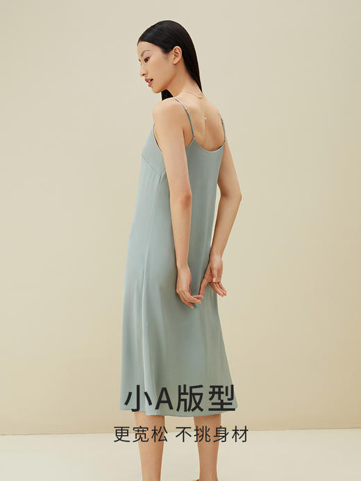 金三塔19姆米重磅桑蚕丝弹力双乔宽松时尚慵懒吊带开衩长裙睡裙   YSFDA305 商品图3