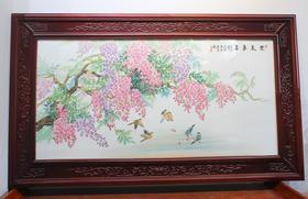 新粉结合紫气东来瓷板画