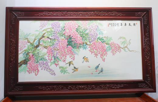 新粉结合紫气东来瓷板画 商品图0