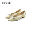 D:FUSE/迪芙斯春季新品尖头蝴蝶夹平底单鞋拼接简约DF31111011 商品缩略图2
