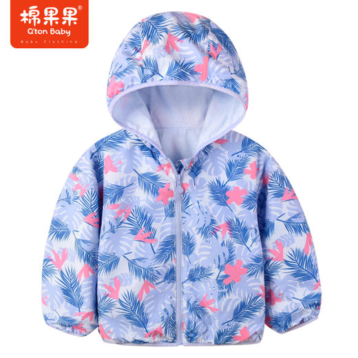 棉果果商场同款春季新品女童小清新印花连帽外套显白上身效果棒连帽不可拆M122100323047 商品图0
